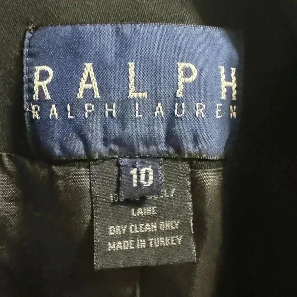 Ralph Lauren Black 100% Wool Blazer Size 10 - Picture 3 of 4